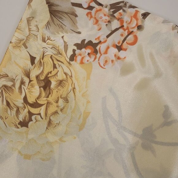 IVORY Floral cherry blossom luxury scarf head wrap cream color - Picture 2 of 2